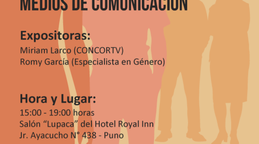 Puno: CONCORTV realizará taller sobre Género y Medios de Comunicación
