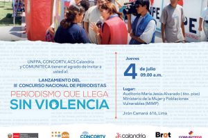 Concurso “Periodismo que llega sin violencia” fomenta la prevención de la violencia de género